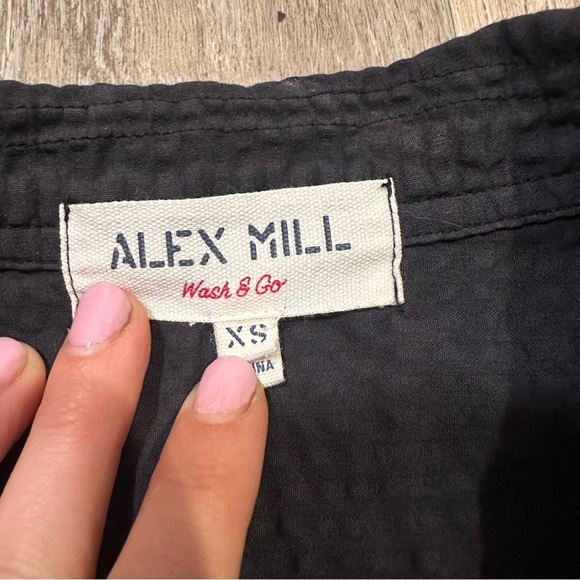 Alex Mill Men's Dark Blue Short Sleeve Shirt - Picture 3 of 7